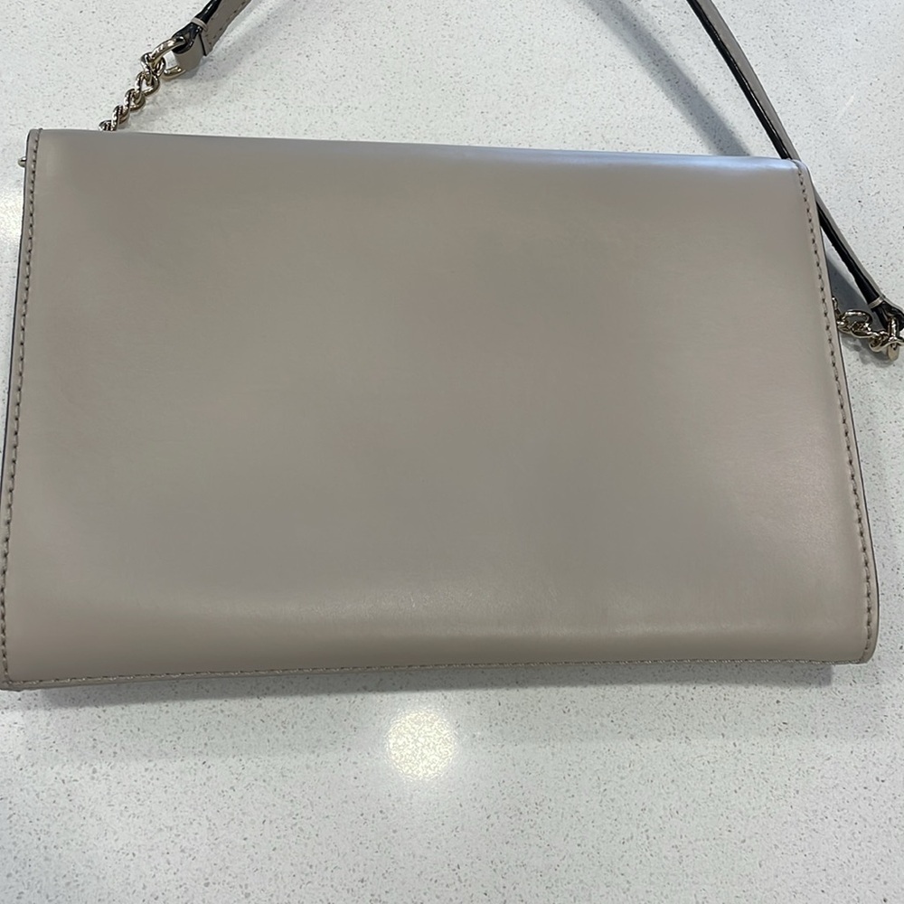 Kate Spade Shoulder/Crossbody Taupe Leather Flap Bag - Picture 12 of 15